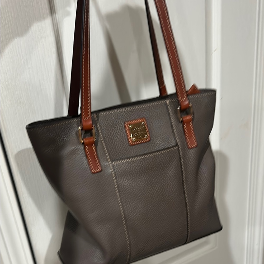 Dooney & Bourke Brown Tote with Gold Medallion